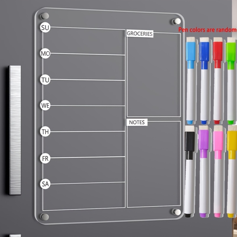 Magnetic Calendar Board - لوحة تخطيط وجبات مغناطيسية من الأكريليك