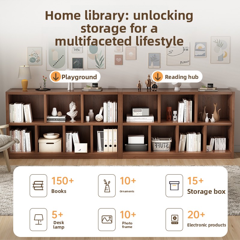 Bookcase Wood Shelf - رف الكتب، خزانة الكتب، رف الأرضية،