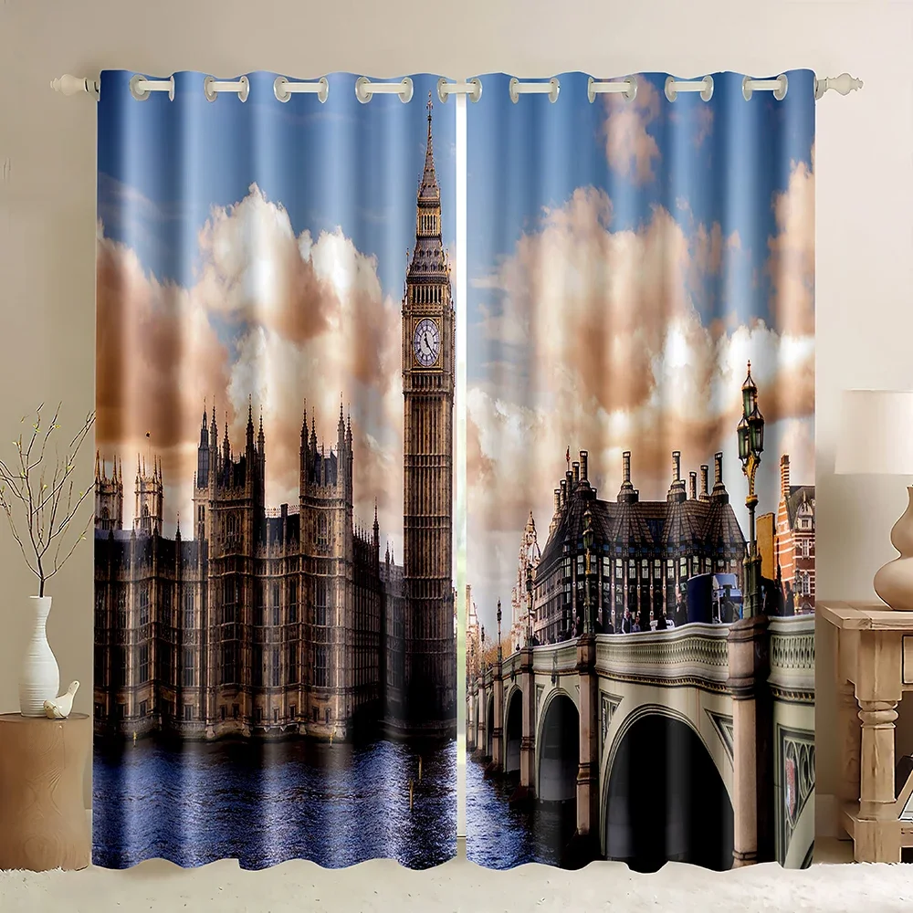 Home Office England - ستائر نوافذ بتصميم لندن، بيج بن،