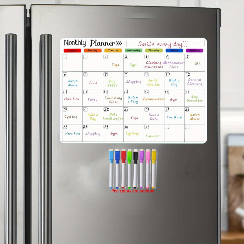 Magnetic Calendar Board - مجموعة سبورة بيضاء مغناطيسية كبيرة الحجم
