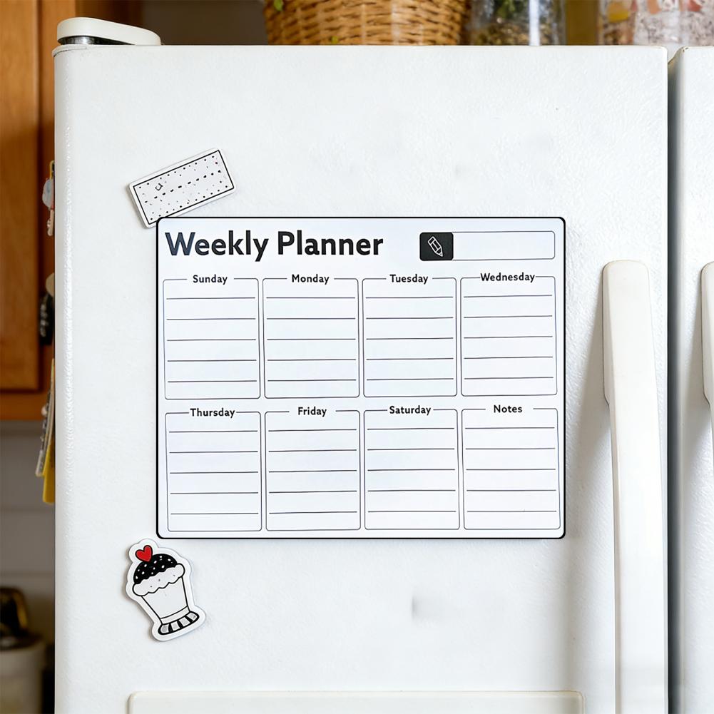 Magnetic Calendar Board - لوح مغناطيسي قابل للمسح الجاف للثلاجة،