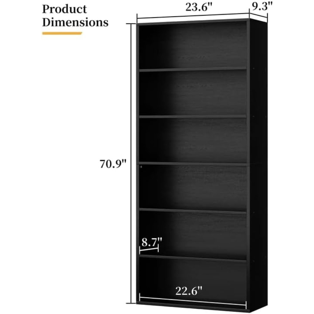 رف كتب مفتوح بـ 6 طبقات، ارتفا - مراجعة Bookcase Wood Shelf وسعره