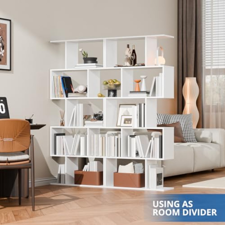 مجموعة رفوف كتب لغرفة المعيشة  - مراجعة Bookcase Wood Shelf وسعره