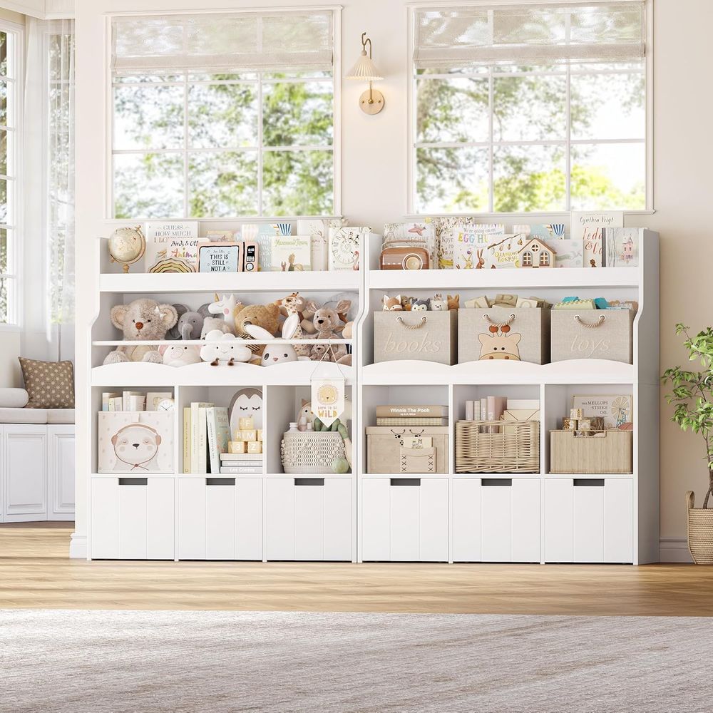منظم تخزين ألعاب الأطفال مع رف - مراجعة Bookcase Wood Shelf وسعره