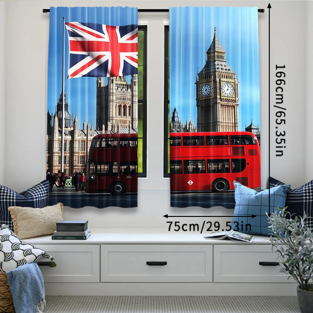 2 قطعة ستارة خلفية شارع بيج بن - مراجعة Home Office England وسعره