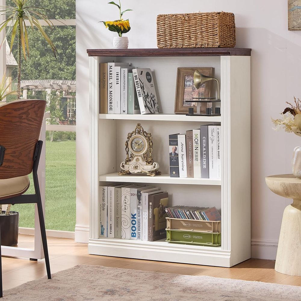 رف كتب أبيض طويل مقاس 43 بوصة، - مراجعة Bookcase Wood Shelf وسعره