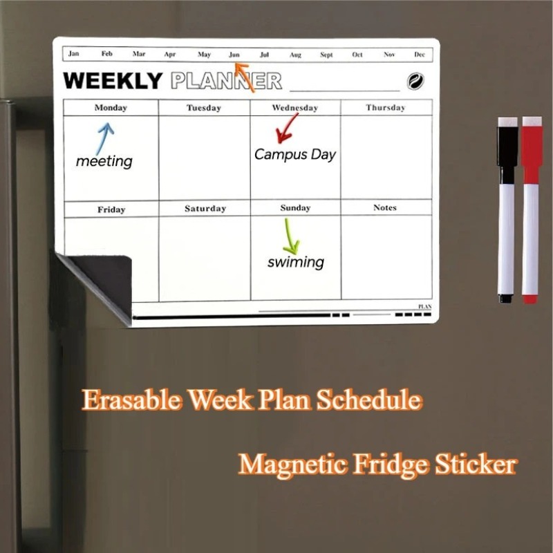 جدول خطة الأسبوع القابل للمسح، - مراجعة Magnetic Calendar Board وسعره