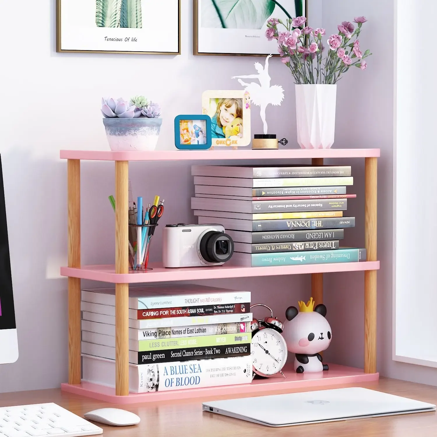 خزانة كتب خشبية متعددة الطبقات - مراجعة Bookcase Wood Shelf وسعره